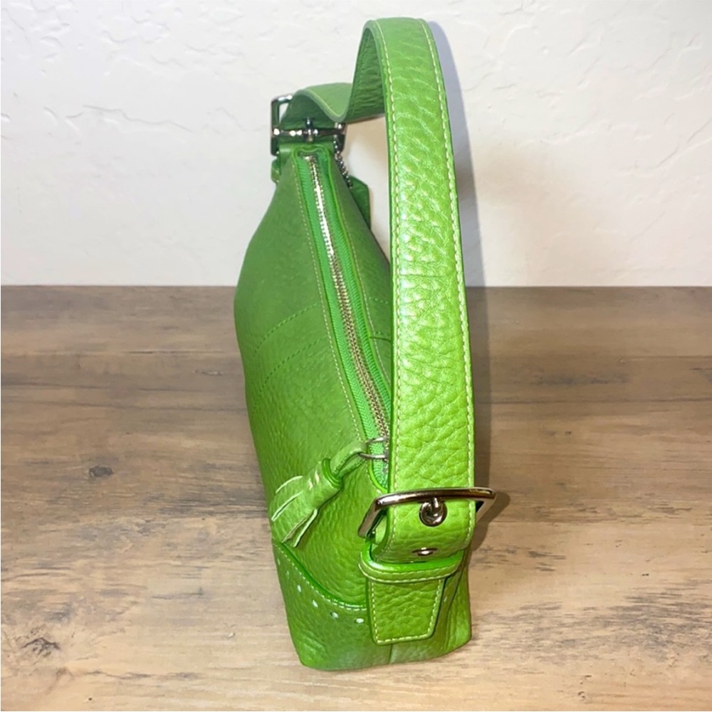 COACH Vintage Y2K Hampton Demi Leather Small Green Shoulder Bag Purse 5052 - Picture 3 of 9